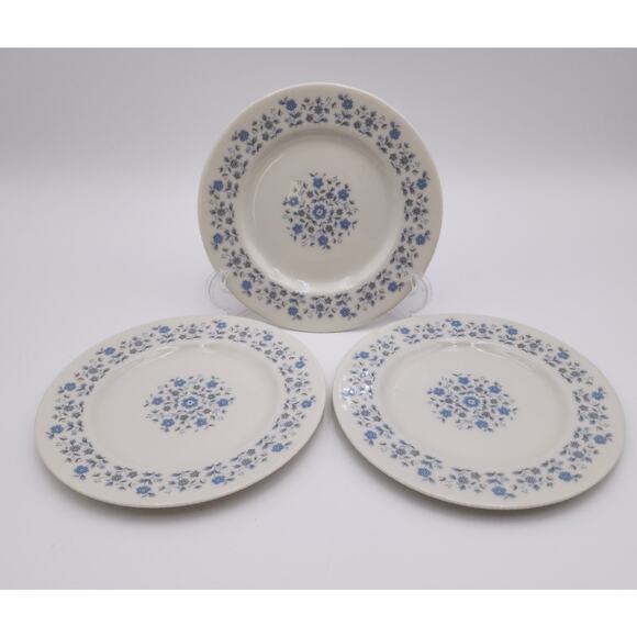 Set of 3 Royal Doulton Galaxy TC1038 Bread Plate China Blue White - Picture 1 of 10